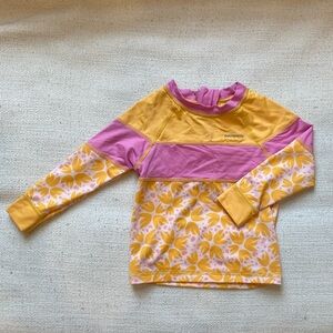 Patagonia Kids' Yellow and Pink Swim Shirt rashguard, sz 12-18 months
